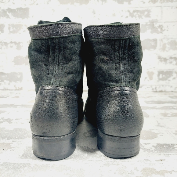 Tusitania Black Leather Almond Toe Lace Up Women's Ankle Boots i 303 - Picture 6 of 13